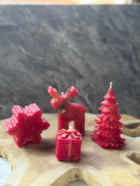 Aberto Design Christmas Candle Set14 Multicolor